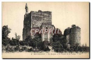 Old Postcard Montbazon Le Donjon and the Statue of Virgin