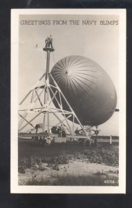 RPPC GREAT LAKES NAVAL ACADEMY ILLINOIS US NAVY BLIMP REAL PHOTO POSTCARD