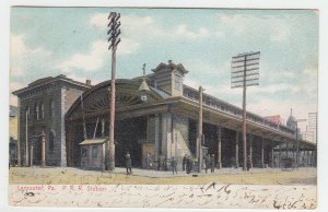 P1982, 1906 postcard  RR train station people etc lancaster pa.see details