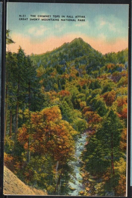 Great Smoky MountainsNat Park Chimney Tops Fall colour PC  unused