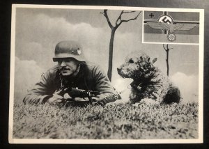 Original Mint WW2 Germany Army RPPC Postcard Wehrmacht Soldier & Dog