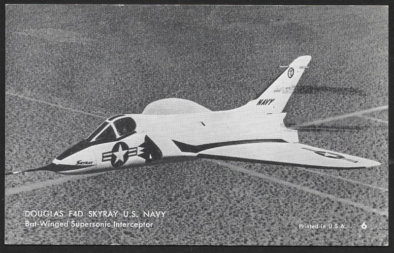 ARCADE CARD Douglas F4D Skyray US Navy Supersonic Airplane