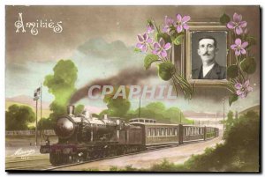 Old Postcard Fantasy Photography Train Man