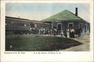 PITTSFIELD NH B&M Railroad Train Station c1910 Postcard