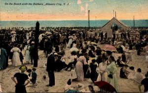 New Jersey Atlantic City Scene On The Beach With The Bathers 1912
