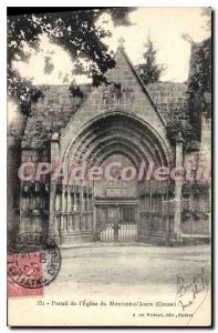 Postcard Old Moutier D'Ahun Portal From I'Eglise