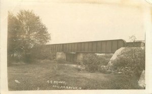 Postcard RPPC Iowa New Hampton Railroad Bridge 1912 23-3664