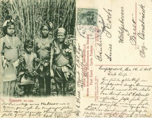 straits, Malay Malaysia, Topless Wild Sakey Sakai Women of Perak (1910) Postcard