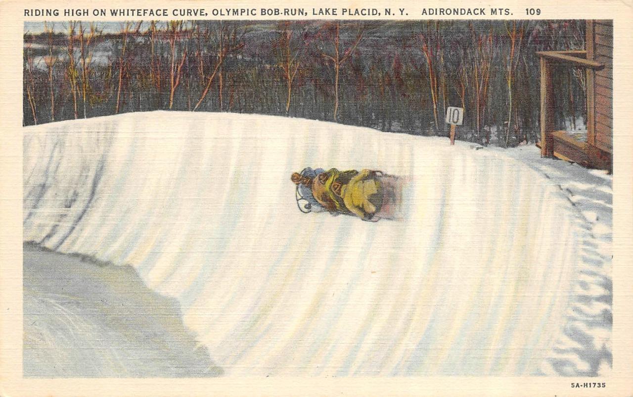 LAKE PLACID, New York NY OLYMPIC BOBSLED RUNWhiteface Curve ca1940's