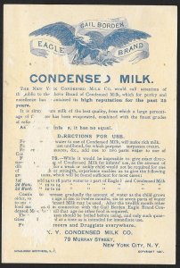 VICTORIAN TRADE CARD Borden Condensed Milk Baby Girl & Cat c1887