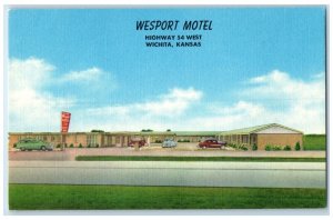 c1940 Wesport Motel West Edge City Exterior Building Wichita Kansas KS Postcard