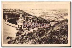 Postcard Old Dam Eguzon view of the Valley of the Creuse and the Battery Bridge