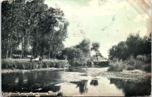 1909 LARAMIE WYOMING BEAUTIFUL PICNIC GROUNDS LAKE EARLY POSTCARD 41-108