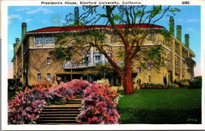 USA President's House Stanford University California Vintage Postcard 09.93