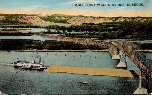 Iowa Dubuque Eagle Point Wagon Bridge 1915 Curteich