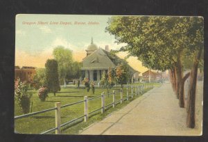 BOISE IDAHO OREGON SHORT LINE RAILROAD DEPOT TRAIN STATION VINTAGE POSTCARD