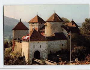 Postcard Entrée fortifiée et donjon circulaire, Château de Thorens, France