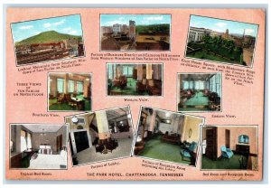 c1940's The Park Hotel Three Views Sun Parlor Chattanooga Tennessee TN Postcard