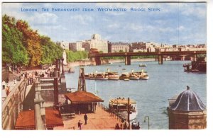 Embankment from Westminster Bridge Steps, London, England