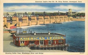 Postcard 1948 Iowa Davenport American Legion Snug Harbor #26 Teich 23-12396