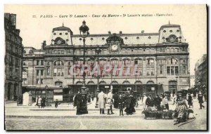 Old Postcard Paris Gare Lazare Court Havre