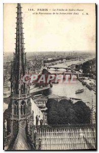 Postcard Old Paris La Fleche Notre Dame and the Seine Panorama of the coast is