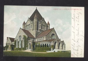 PITTSBURGH PENNSYLVANIA PA. CHRIST METHODIST EPICOPAL CHURCH 1906 POSTCARD