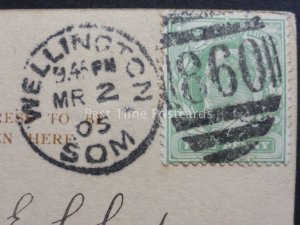 Somerset: c1905 Wellington / Som DUPLEX (860) Postmark