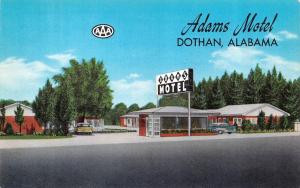 DOTHAN, AL Alabama    ADAMS MOTEL    Roadside c1950's Chrome Postcard