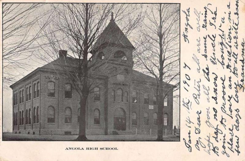 Angola New York High School Street View Antique Postcard K107474