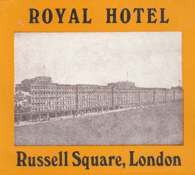 England London Royal Hotel Russell Square Vintage Luggage Label lbl0246