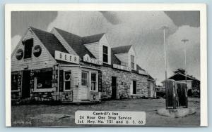 Postcard KY Frankfort Cantrill's Inn Gas Pumps Station Coca Cola Button Signs S5