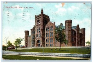 1907 High School Exterior Building Sioux City Iowa IA Vintage Antique Postcard