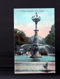 1912 Fountain Washington Park Chicago IL Picture Postcard!