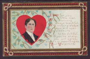 Your Valentine,Man,Heart,Wish Bones Postcard