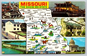 Missouri~State Map~The Show Me State~Multi-Views~Key To Views On Back~Vintage PC
