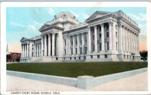 County Court House Pueblo Colorado Postcard Posted 1924