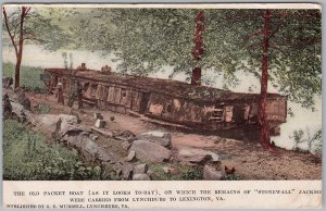 Old Packet Boat Stonewall Jackson Remains Virginia Postcard H82