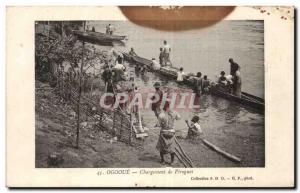 Africa - Africa - Gabon - Ogooue - Change Canoes - Old Postcard