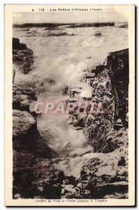 Sables d & # 39olonne Postcard Old Pit of the well & # 39enfer during storm