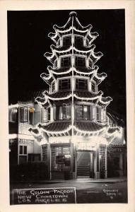 Los Angeles California Golden Pagoda in New Chinatown real photo pc Z17049