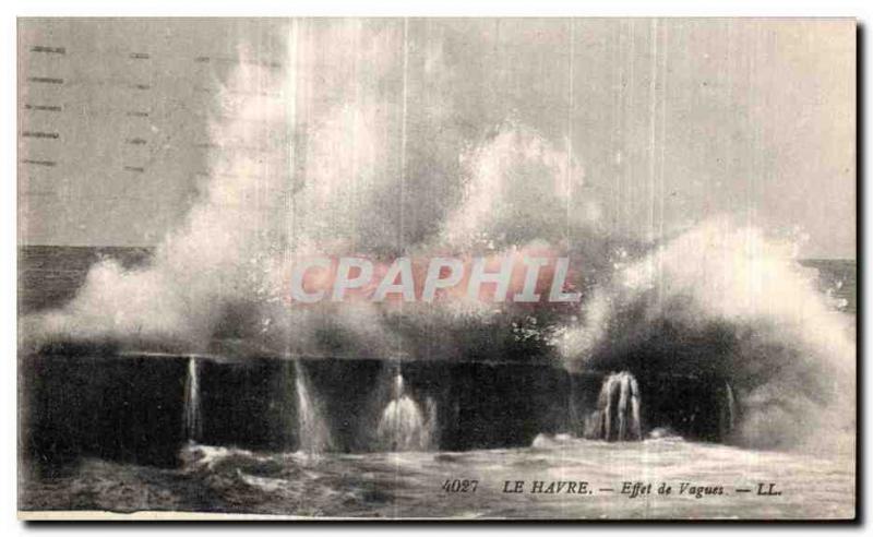 Old Postcard Le Havre Effect of Waves