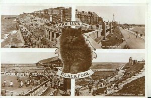Lancashire Postcard - Good Luck from Blackpool - Real Photograph - TZ12302