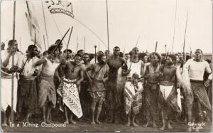 In A Mining Compound Natives South Africa Real Photo Postcard E56