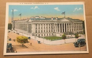 VINTAGE POSTCARD UNUSED - U.S. TREASURY, WASHINGTON, D.C. BACK HAS STAINS