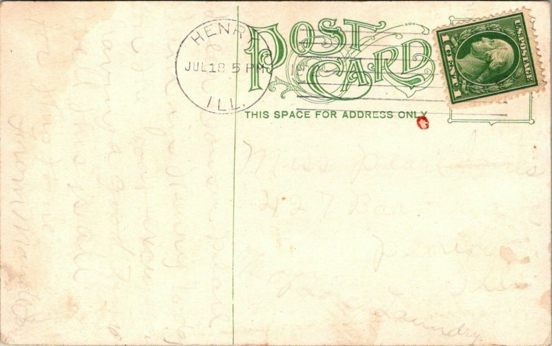 Locks at Henry Illinois Postcard