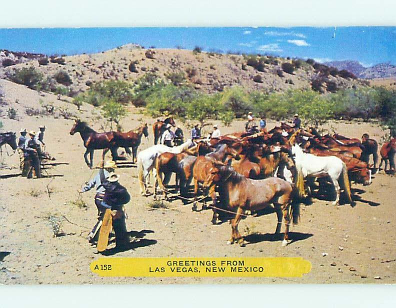 Unused Pre-1980 Western COWBOYS WITH HORSES Las Vegas Nevada NV hn1979