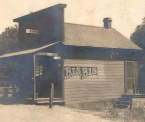 C.1907 RPPC Alpine Post Office Bis-Bis Sign CA Postcard F167