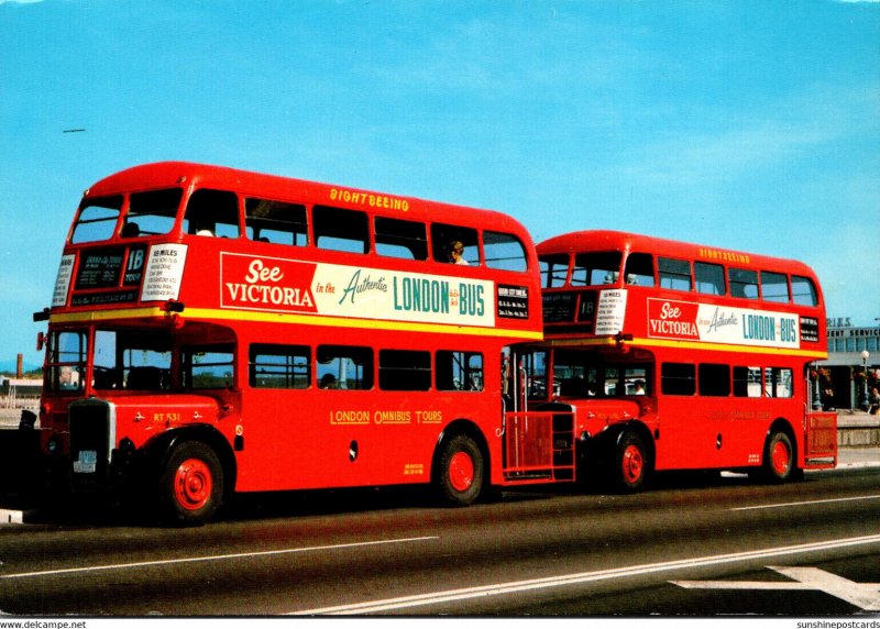 lLondon Double Decker Omnibuses Victoria British Columbia Canada