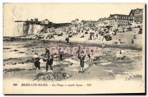 Old Postcard Mers les Bains Beach has Maree Basse